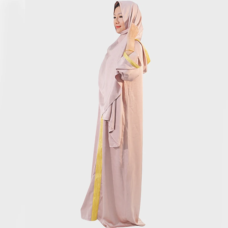 Hot Custom Premium Polyester Fabric Khimaar With Underdress Design Women's Abaya Khimar Set factory