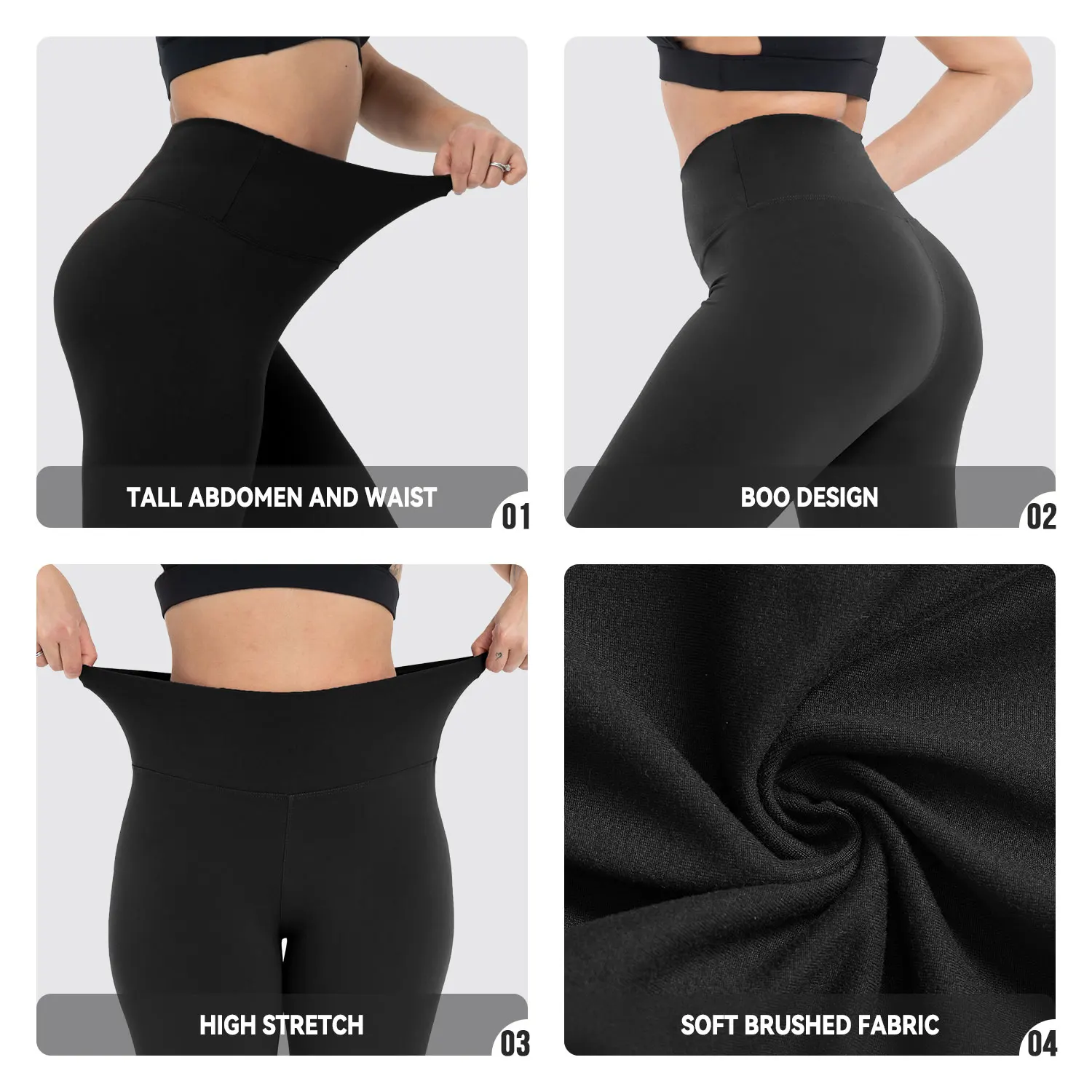 Wholesale Custom Logo High Waisted Color Solid Workout Tights Super