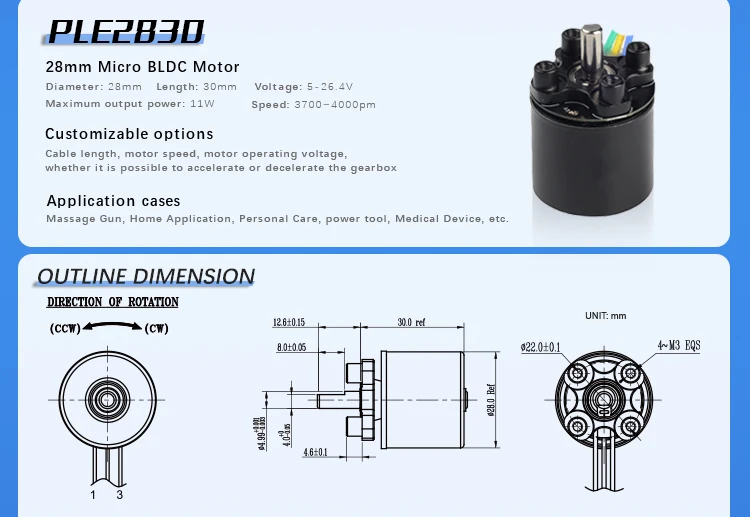 Outrunner Mini Bldc Motor, 28mm, 2834, 2836, 5V - detail 4