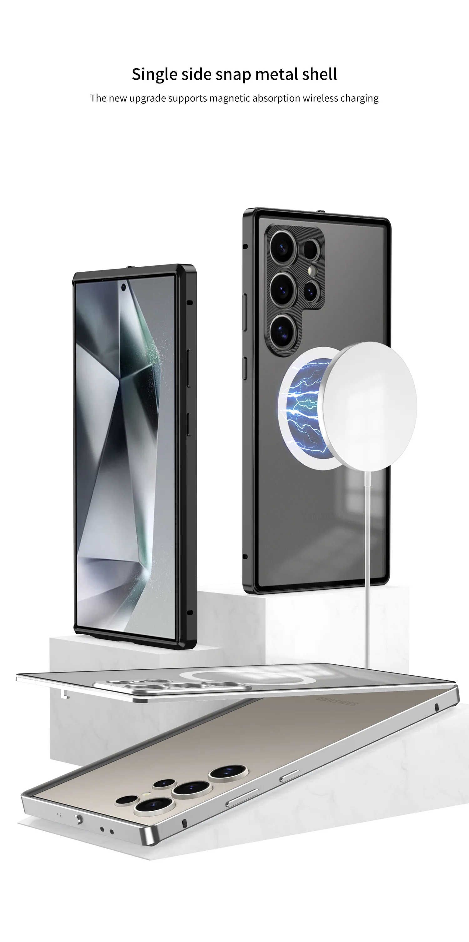 product phone case for samsung s25 ultra s24plus s23 ultra snap on metal single sided magnetic protective lens laudtec-4