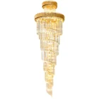 Black Lights Lighting Chandelier Modern Design Light Spiral Staircase Gold And Black Crystal Chandelier For Stairs