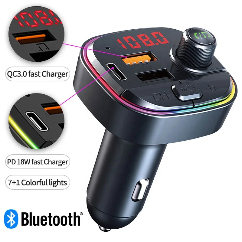 Rondlopen Ontoegankelijk globaal Lutu The New C13 Mp3 Car Player Bluetooth Car Fm Transmitter Usb Qc3.0 Pd  Quick Charger With 7+1 Colorful Lights - Buy Car Fm Transmitter,Mp3 Car  Player,Fm Trasmitter Bluetooth Product on Alibaba.com