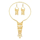 Earring Wedding New Arrival 24K Gold Plated Women Jewelry Necklace Earring Women Wedding Jewelry Sets