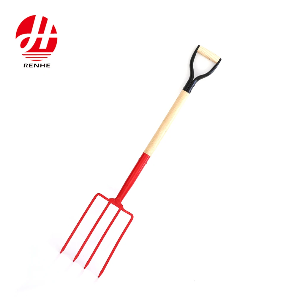 product hot sale steel digging fork spade y grip wood handle garden digging hand fork-4
