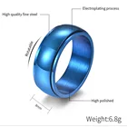 Ring Rings Cheap Curved Surface Rotatable Blue Black Titanium Steel Ring Trendy Finger Ring For Man