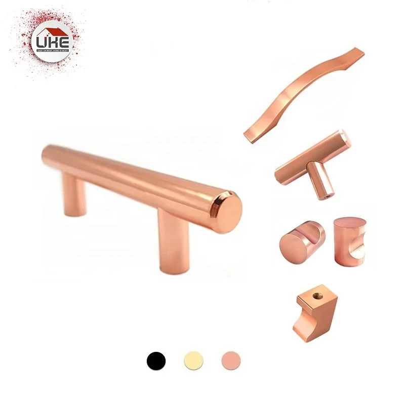 Details about   Kitchen Cabinet Draw Door Handles Knobs Rose Gold Solid Steel Bar Pull Unit New 