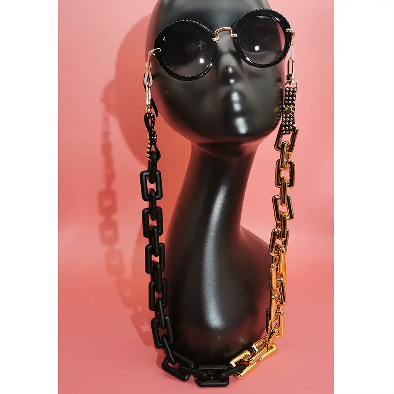 70cm long gold necklace chain glasses matte acrylic eyeglass chains man woman sun glasses chain