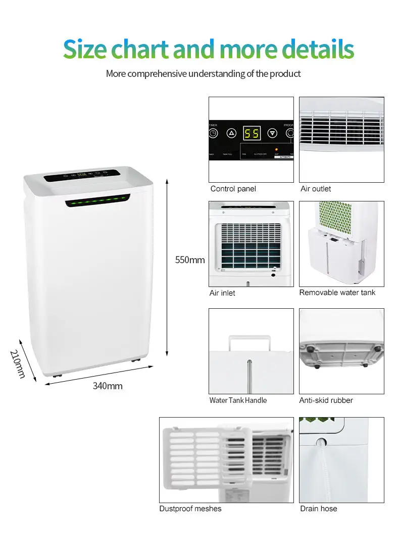 Small Personal Home Dehumidifier, 20l, 240 - detail 18