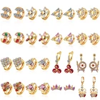 Rose Gold Earrings Saudi 2015 Pictures Of Small Rose Gold Huggie Earrings With Zircon Designs Jewelry Models For Woman
