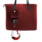 Cooler Compartment Wine Purse Beach Tote With Insulated Cooler Compartment Holds 2 Bottles Of Wine