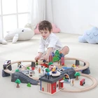 Train Set Brain Magnet Train Track Set Wooden Small Train Track Kids Construction Brain Development Toys For Children