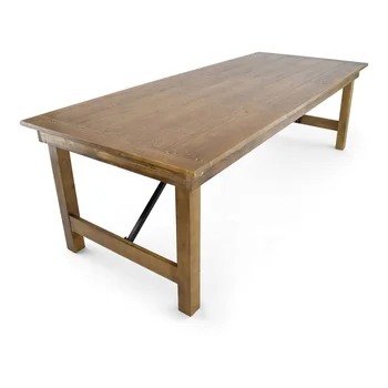 New Design Banquet Hotel Home Solid Pine Wood Folding Farm Table