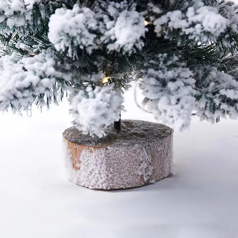 Beautiful 45cm Desktop Decorations Snow Heavy Flocked White Christmas Pine Tree for Merry Christmas details