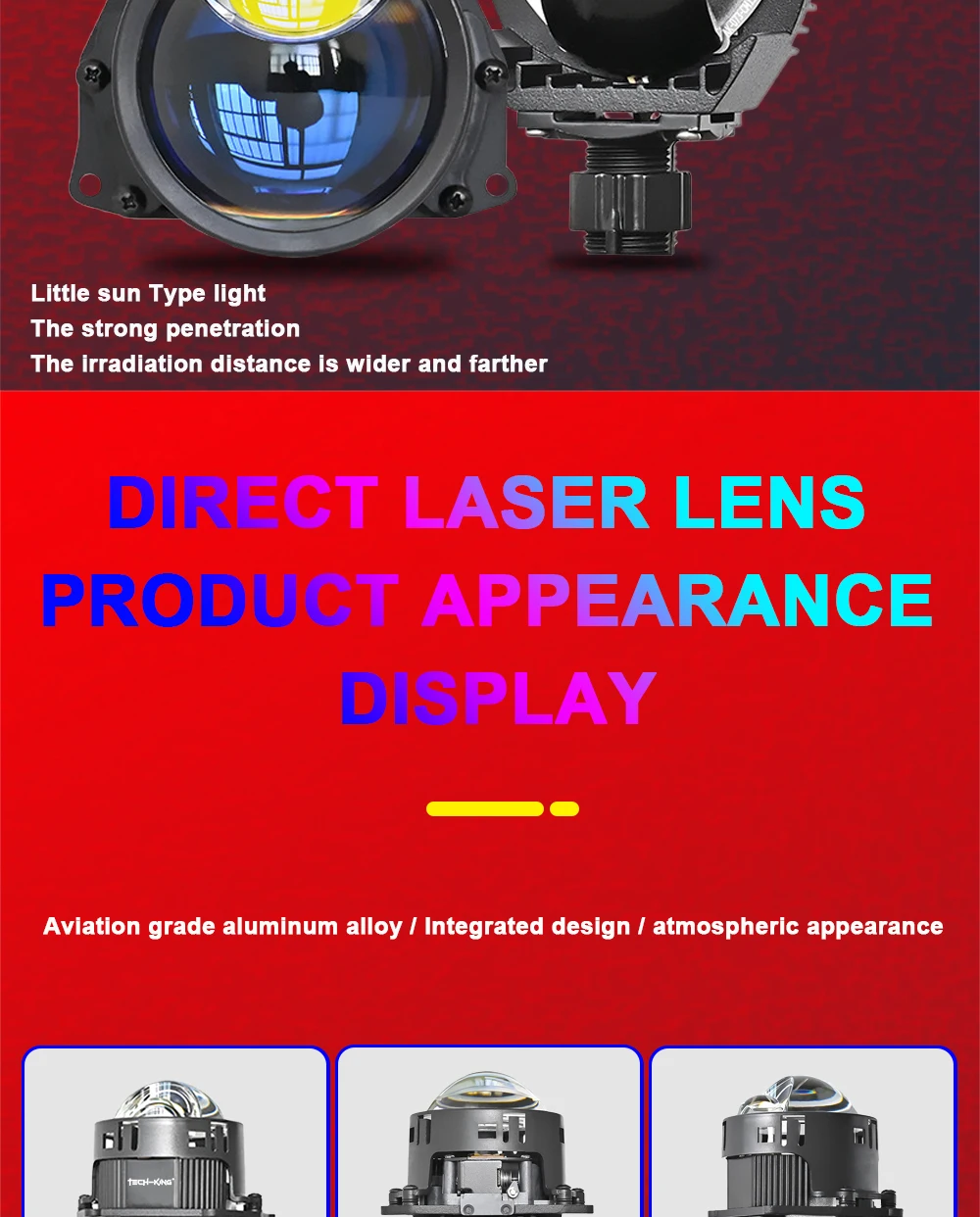 TECH-KING M5 intelligent LED dual optical lens high power LED lens universal LED headlamp lens high power bi-led projector