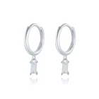Silver Earrings Silver ROXI Fashion All-match S925 Sterling Silver Color French Bread Zircon Earrings Jewelry