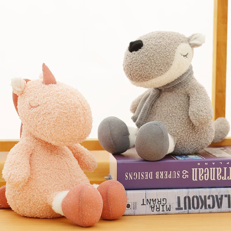 Newest Design Plush Toy Unicorn Dinosaur Wolf Reindeer Stuffed Animal Soft Toys Cartoon Stuffed Animal Plush Toys