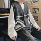 Winter Vest Men Winter Mens Sweater Vest Fashion Autumn Winter Cotton Jacquard Knit Couple Casual Sweater Vest Men