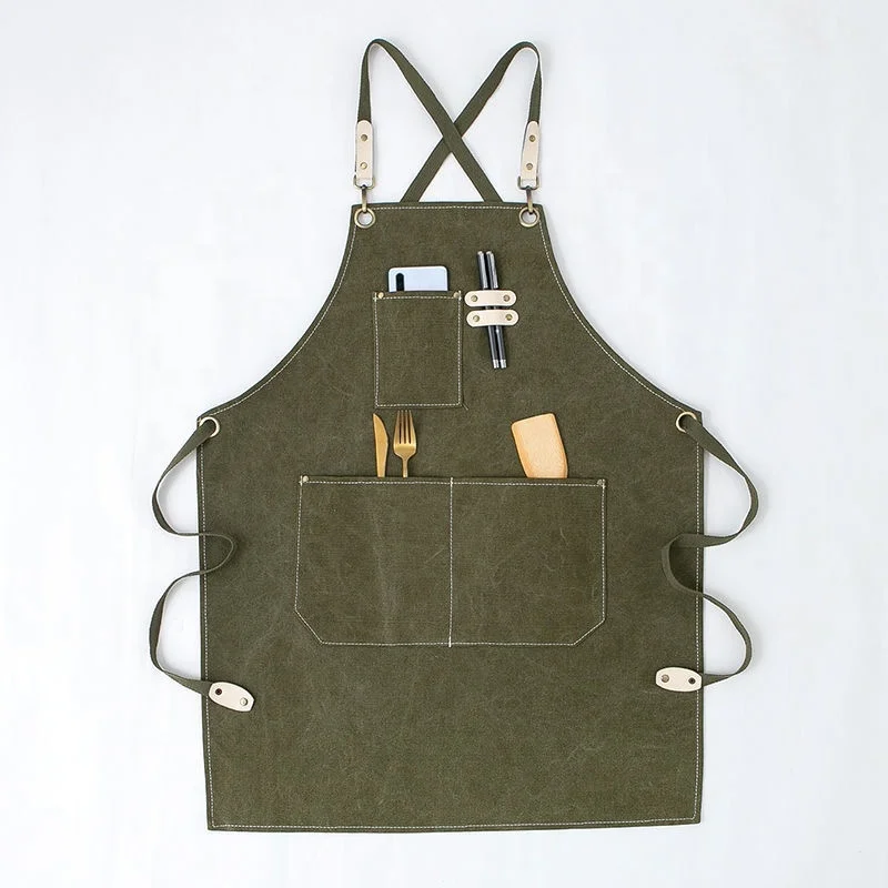 Tool Work Denim Salon Aprons For Kitchen Garden Durable Hairdressers Jeans Barber Shop Tool Apron with pocket