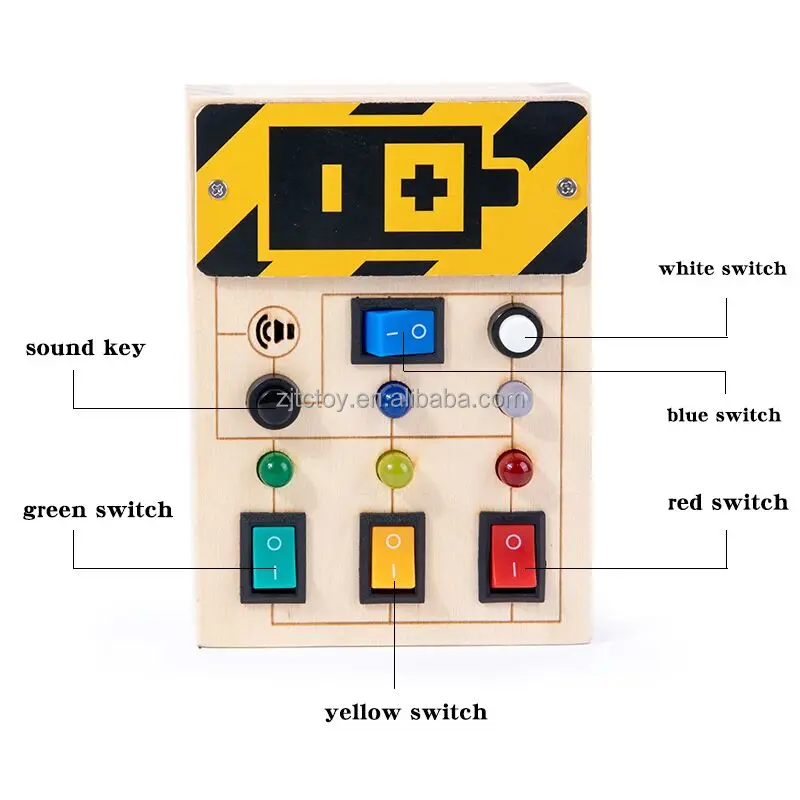 Montessori-Lernspielzeug für Kleinkinder, LED-Lichtschalter, DIY-Filz, Holz-Beschäftigungsbrett, Montessori-Fabrik