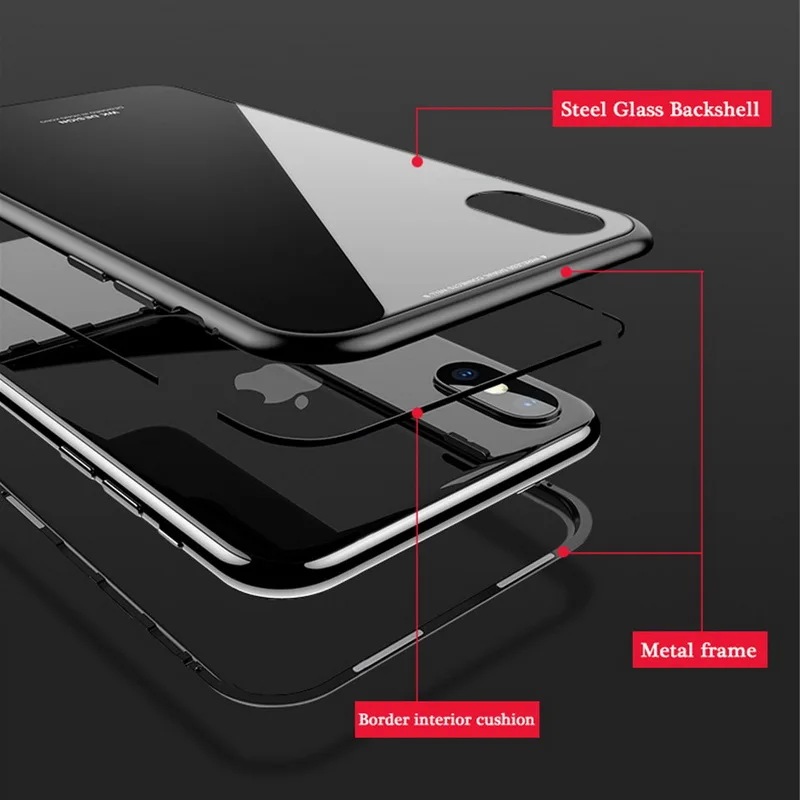 360 Degree Full Protective Adsorption Phone Case Metal Frame