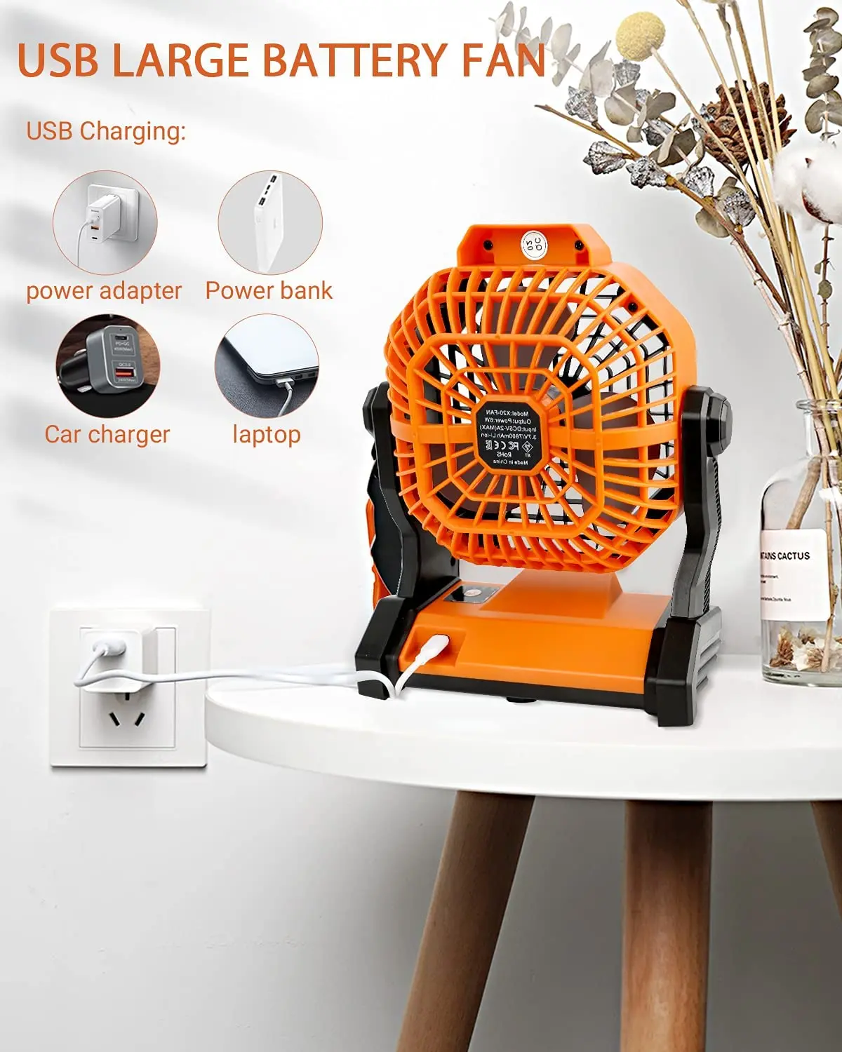 Usb Movable Portable Rechargeable Fan Working 6 T0 25 Hours Adjustable