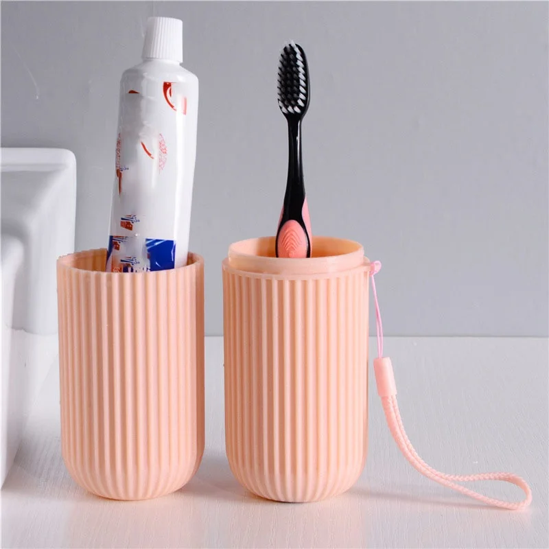 Portable Travel Toothbrush Storage Cup with Mouthwash Plastic Toothbrush Box for Bathroom Sets Promotional Item