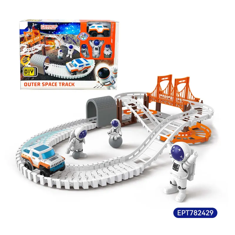 EPT Hot Selling Astronaut Spaceship Track Toy Outer Space Track Car Toy for Children