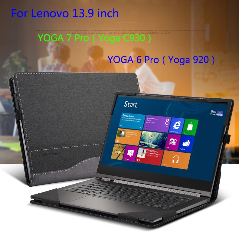 Business Laptop Sleeve Case PU Leather Cover Skin For Lenovo Yoga 920 13.9" 