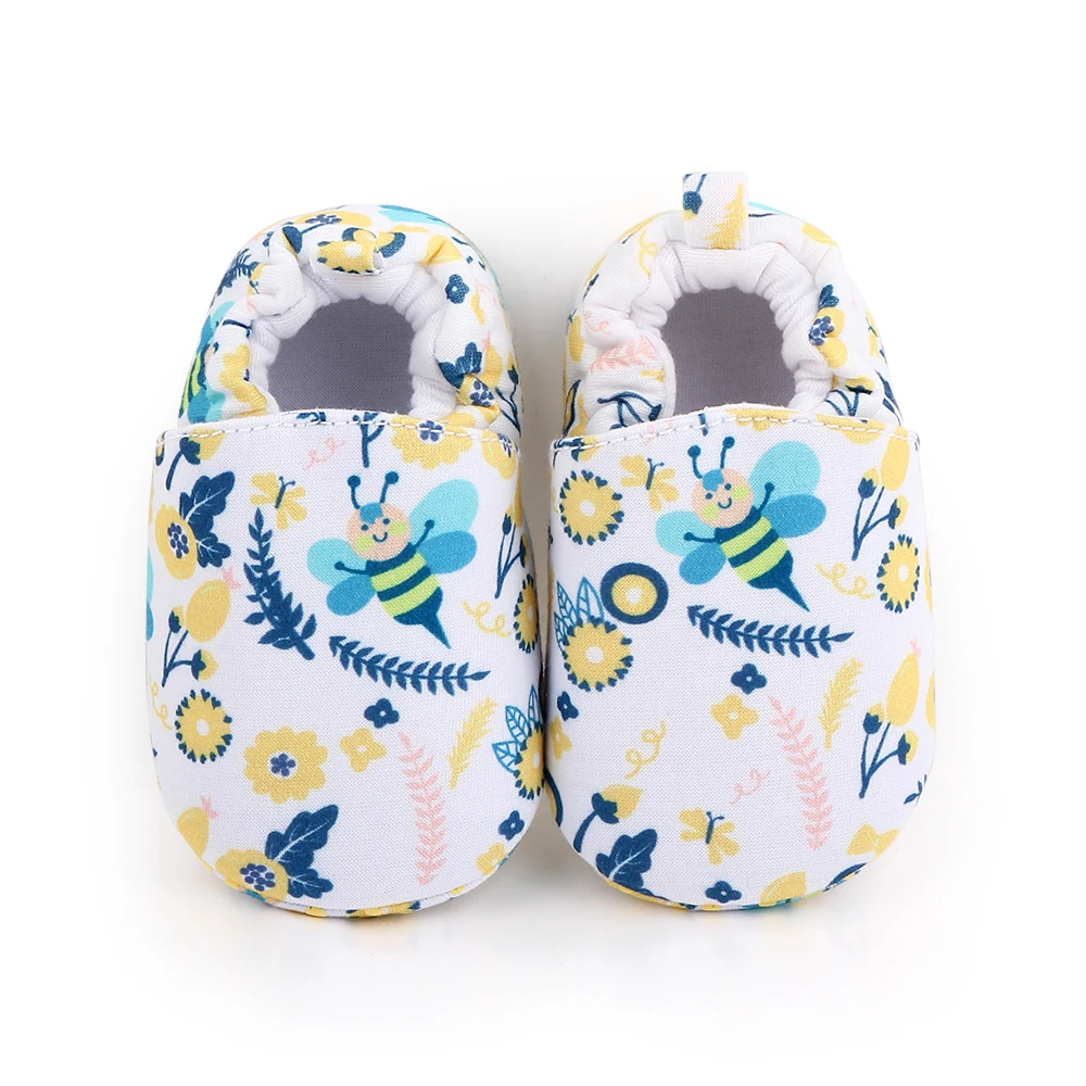 Spring and Autumn 0-1 Year Old Baby Cartoon Pattern Soft Sole Non-slip Toddler Cotton Shoes manufacture