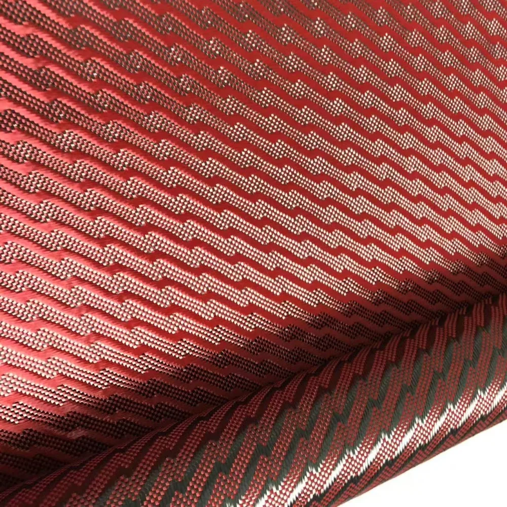 High Strength 3K 240g Composite Material Lightening Pattern Texture Red Carbon Fiber Fabric High Strength 3K 240g Composite Material Lightening Pattern Texture Red Carbon Fiber Fabric