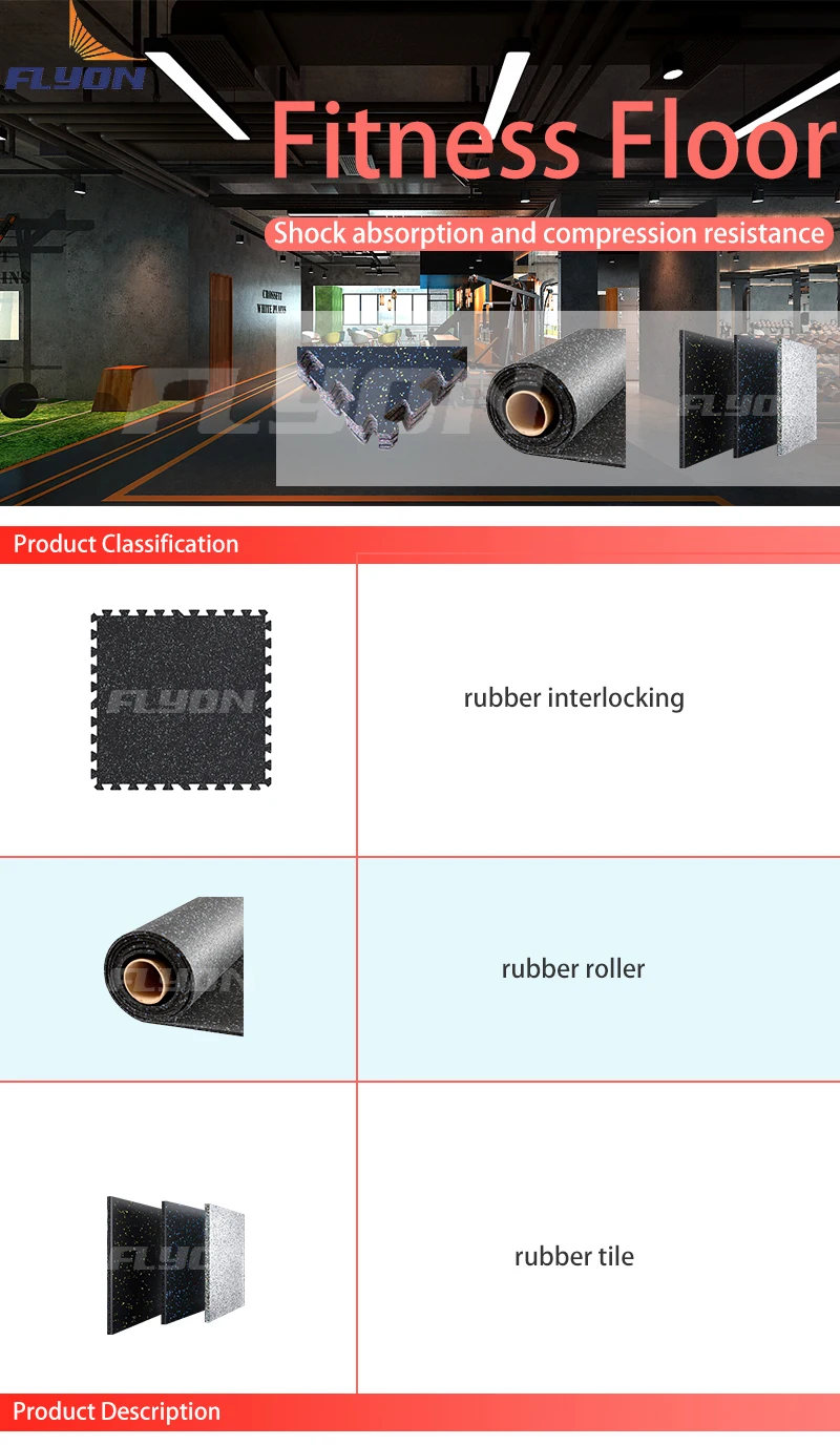 EPDM Rubber Flooring Mat 15-45cm Thickness for Gym Training Center 0