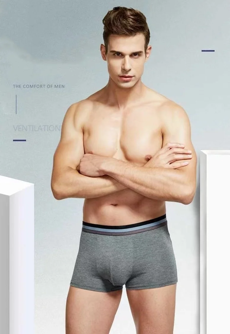 7pcslotmens Underwear Sexy Boxer Shorts Modal Solid Color Business Underwear High Quality 9041