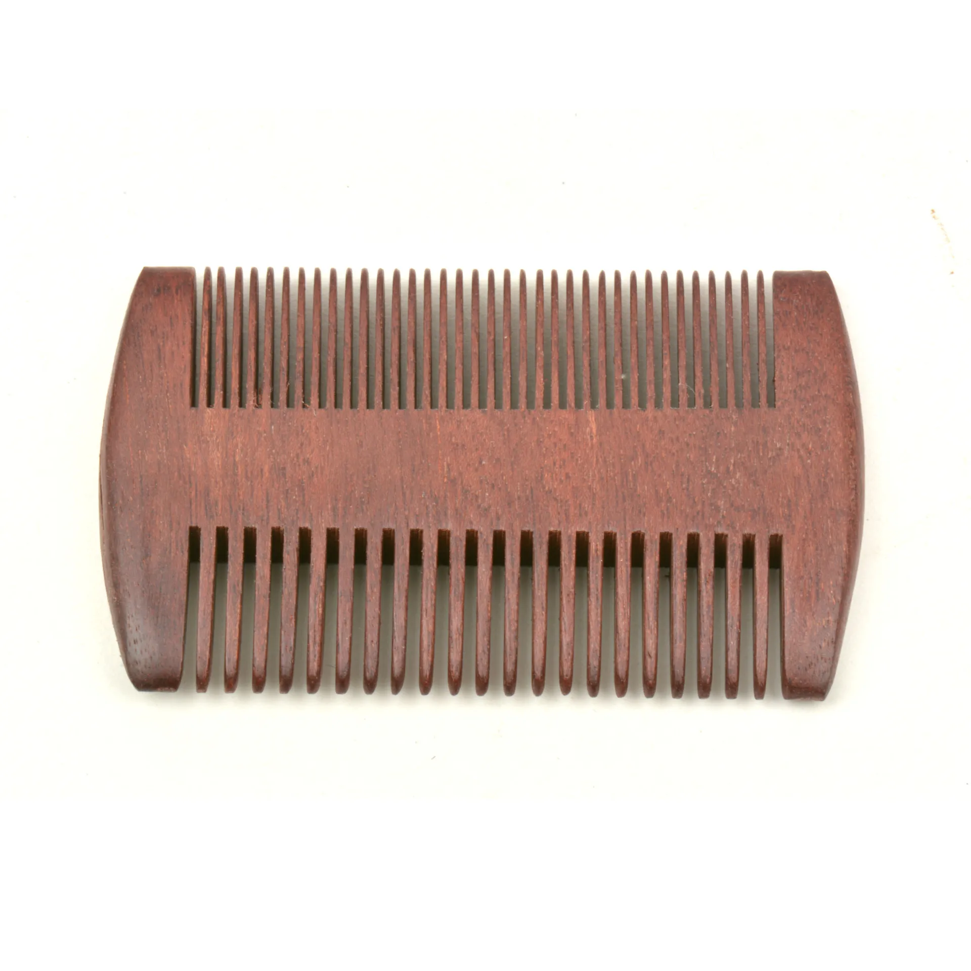 Double Side Red Sandalwood Beard Comb Anti Static Beard Comb Wooden Bristle OEM Logo Accept sandal Wood Comb
