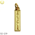 Wholesale Small Rectangle Pendant Logos Jewelry Engraved Name Metal Adjustment Charm Tags For Bikini