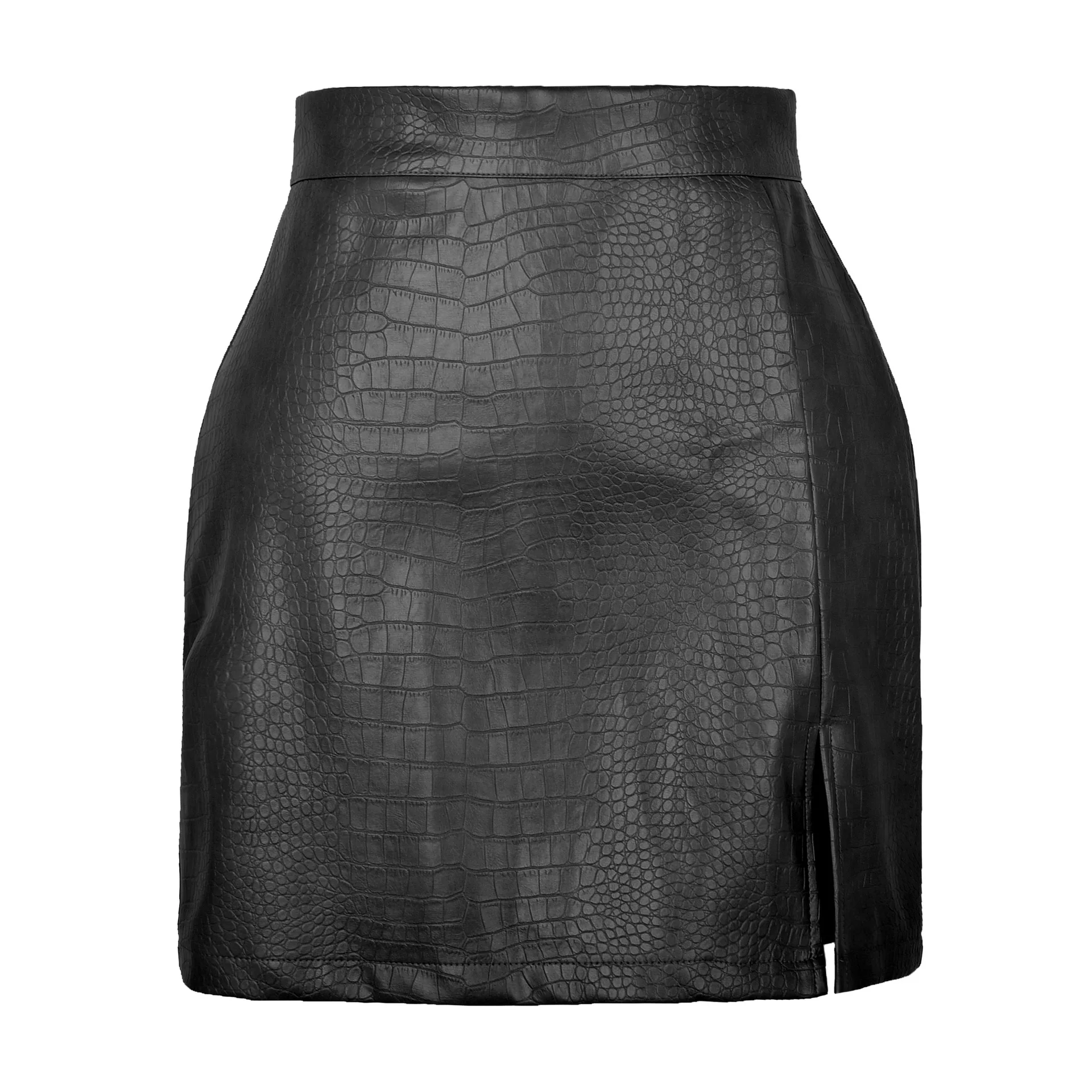 YingTang Women's Basic High Waist Faux Leather party club Bodycon Mini Pencil Skirt