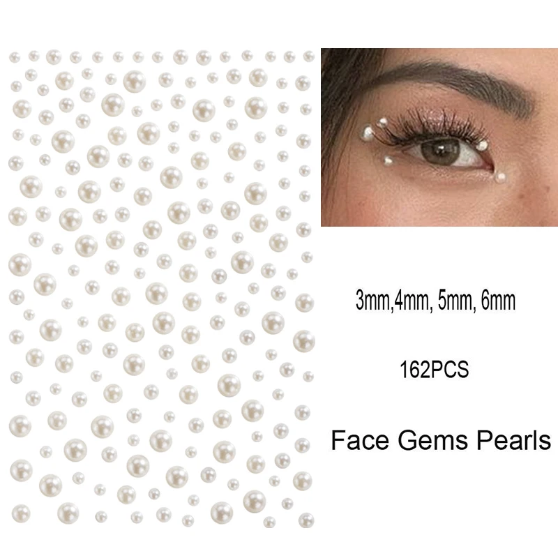 product hot 5d pearl crystal diamond resin stickers environmentally friendly gem for face nail decoration with jelly back-1