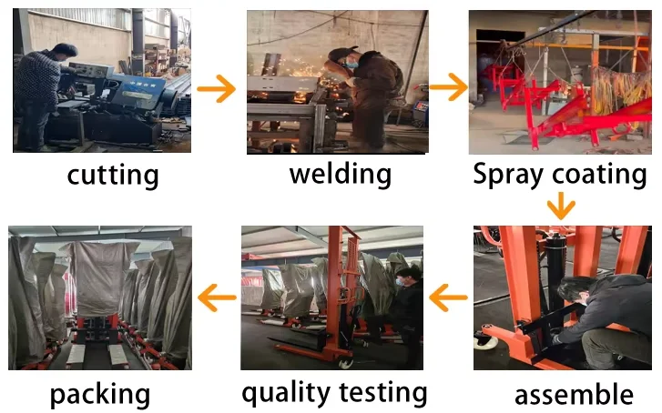 Wholesale Factory Price Hydraulic Manual Hand Stacker Forklift 2 Ton Metal Protective Mesh Manual Stacker for Warehouse Use supplier