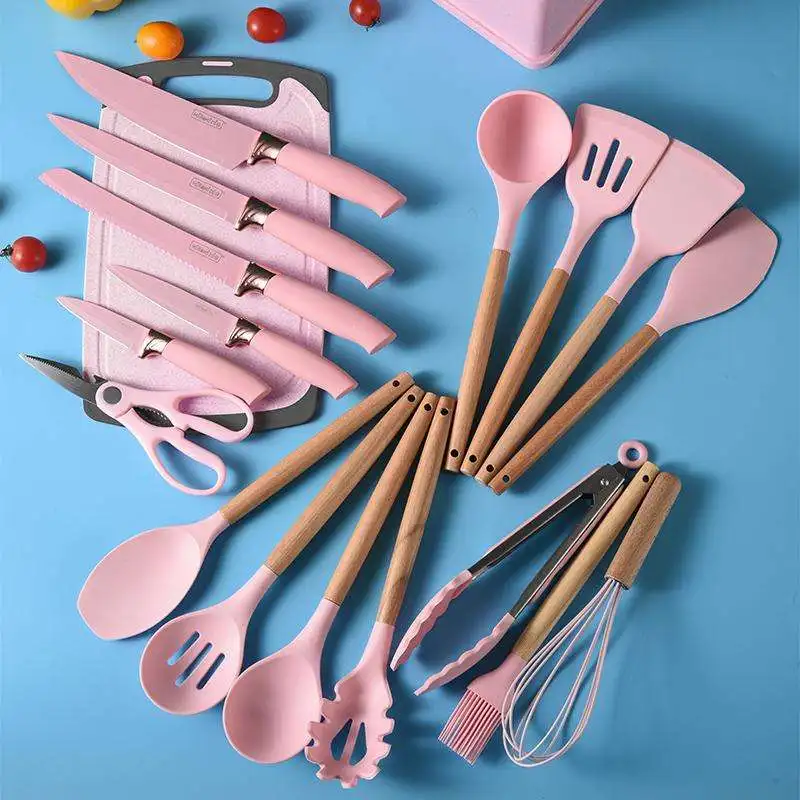 Hot Sell 19pcs Silicone & Stainless Steel Utensils Set Kitchen Accessories for cooking Kitchenware