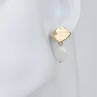 Earrings Jewelry High Quality Gold Plated Geometric Pearl Earrings Fashion Minimalist Jewelry For Women