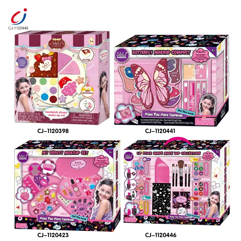 Trending hot sale kids pretend play girl pretend make-up toys lipstick shaped makeup set kit make up set toys for kids