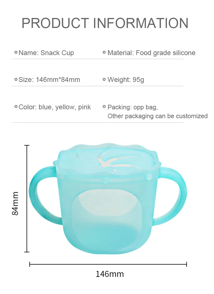 New Arrival Silicone Snack Cups  No Spill Food Grade  Food Container for Toddler and Baby Snack Cup Bowl