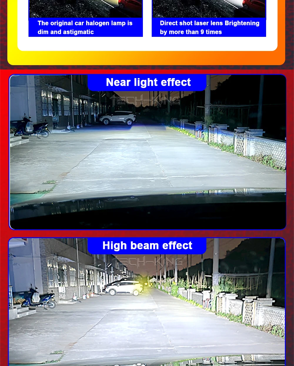 TECH-KING M5 intelligent LED dual optical lens high power LED lens universal LED headlamp lens high power bi-led projector