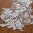 Bridal Flower 3d Lace Appliques Embroidery White Bridal Lace Fabric