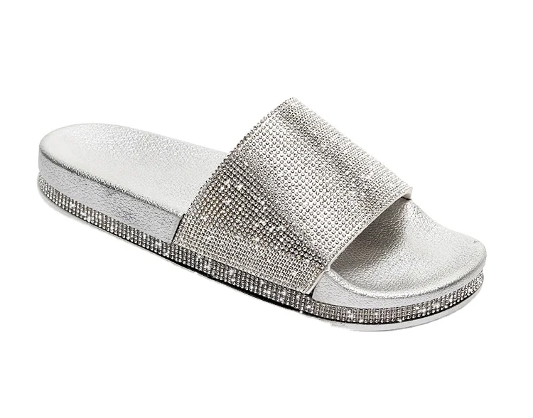 Latest Style Women Silver Grey Rhinestone Slide Slippers Diamond Flat  Sandal - Buy Sandals With Diamonds,Diamond Flat Sandals,Women Diamond  Sandals Product on Alibaba.com