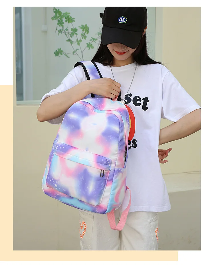Rainbow Tie Dye school bags kids backpack with lunch bag Pencil Case 3 Pieces water resistant laptop travel school backpack bag
