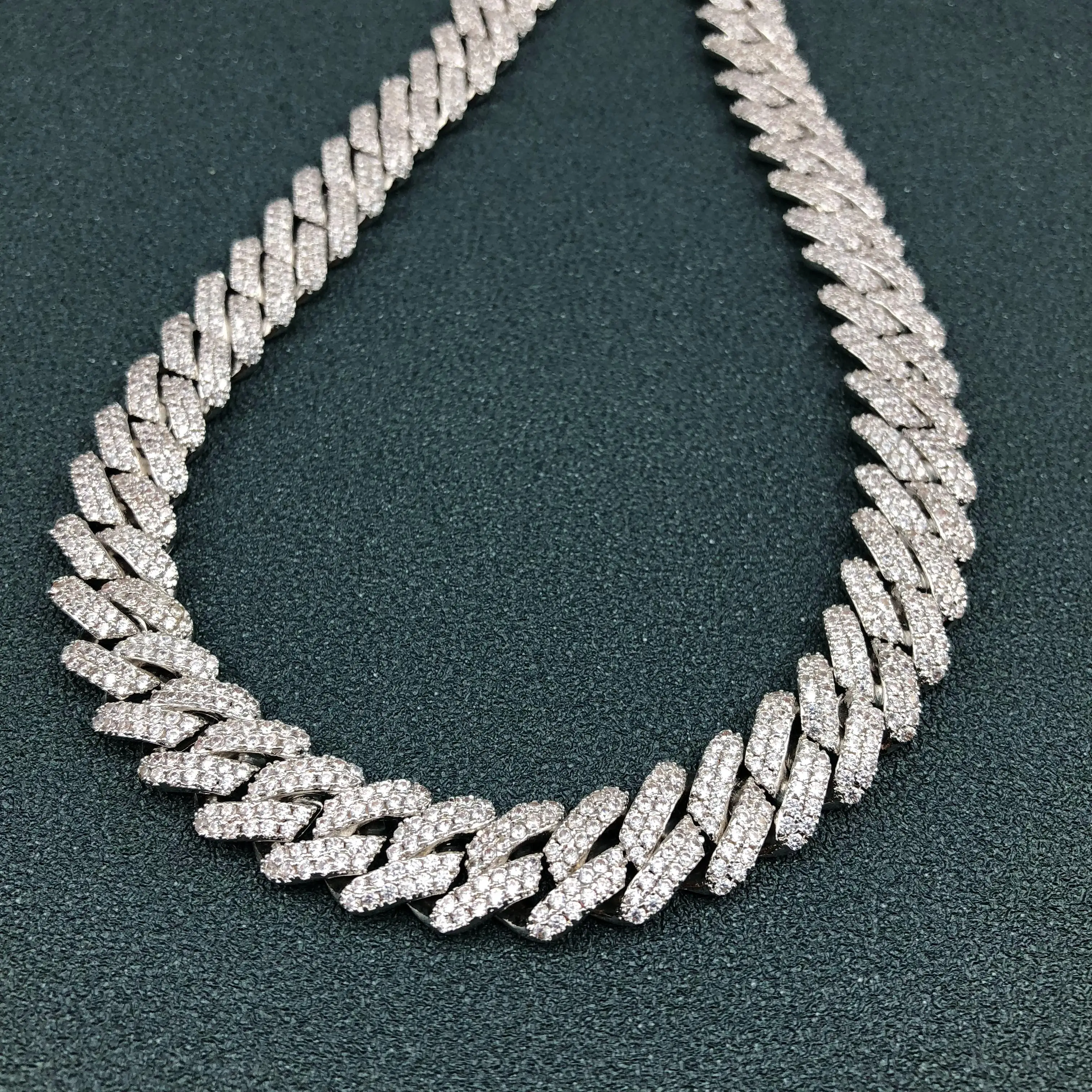 12mm White Gold Iced Out Cuban Link 