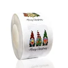Christmas Wholesale Custom Logo Waterproof Merry Christmas Sealing Stickers Decorative Labels Roll