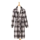 Coat Designer Coat MH-519 Grey White Check Woolen Coat Fashion Design Good Quality Ladies New Arrival Promotion