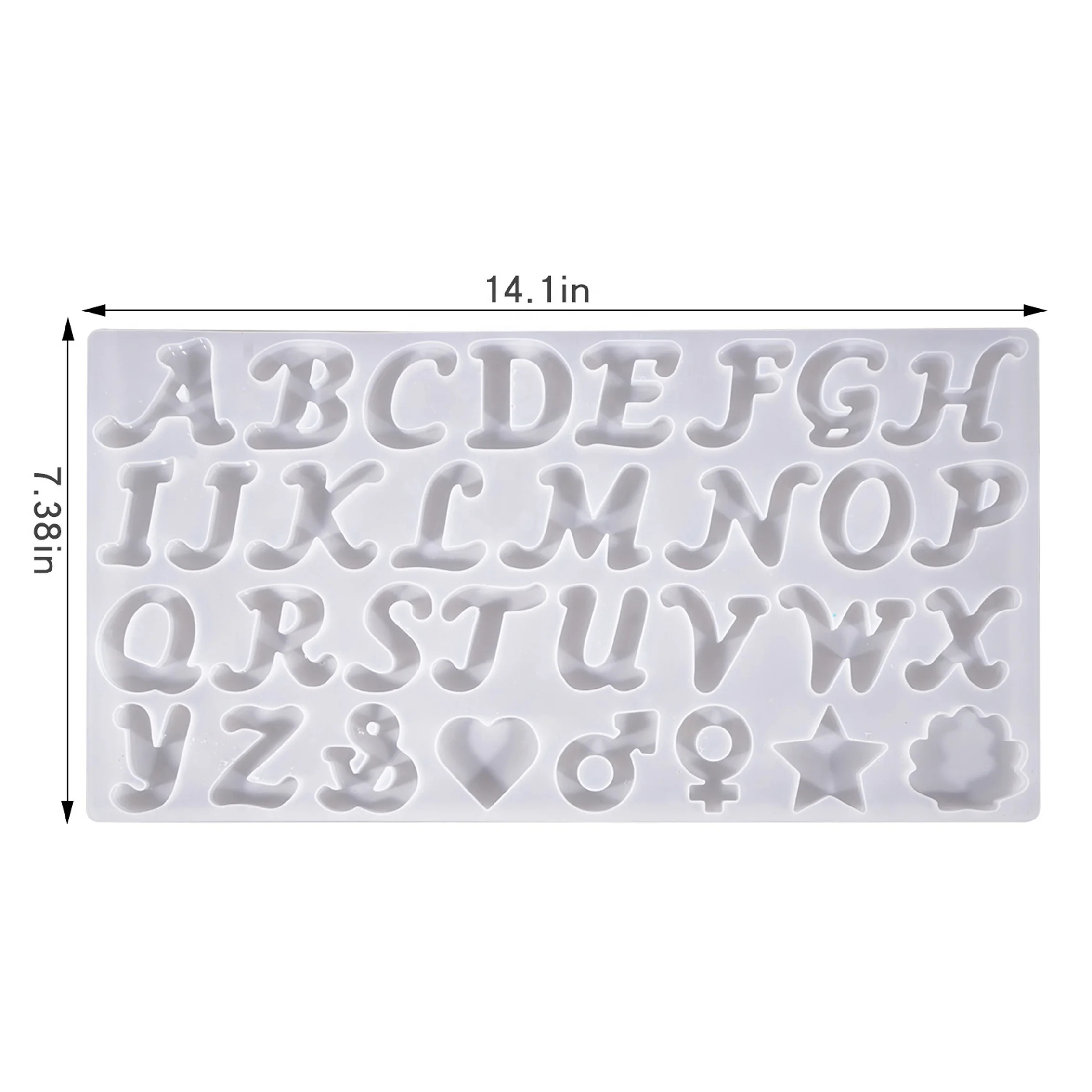 High Quality 3D Resin Silicone Mold for DIY for Jewelry Pendant Crystal Cake Chocolate Cupcake Soap-Alphabet & Number Series