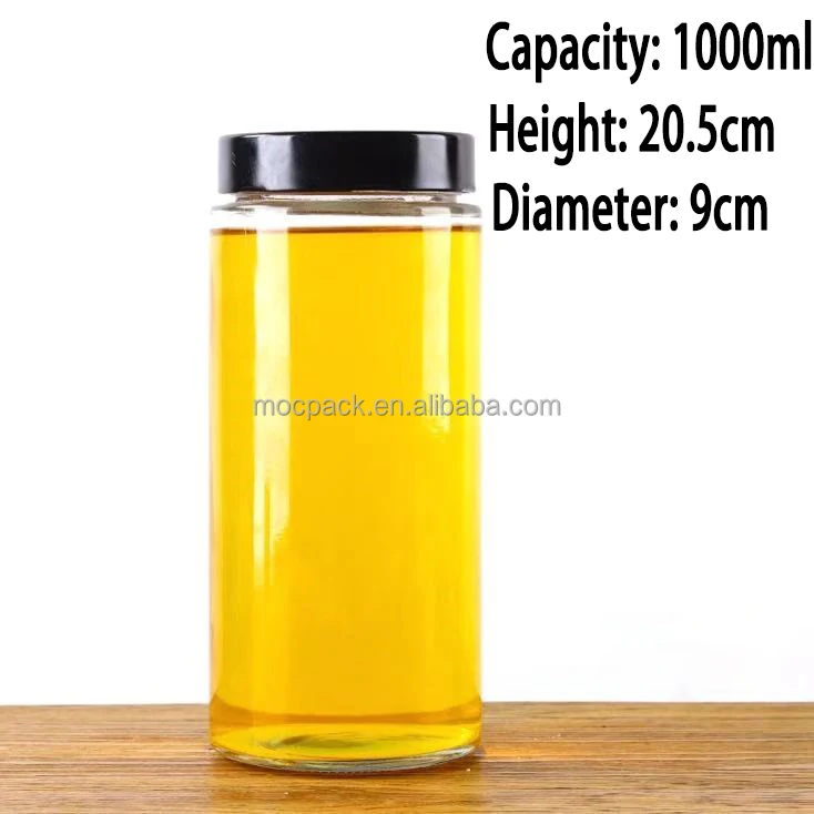 product glass jars food grade jam bottle glass jar straight sided clear glass candle jar with lid-36